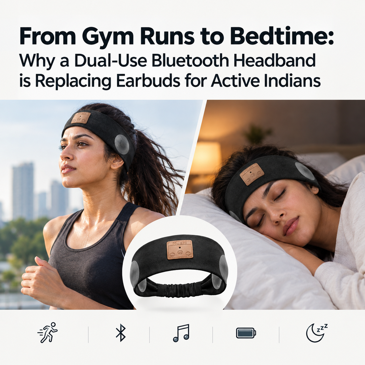 From Gym Runs to Bedtime: Why a Dual-Use Bluetooth Headband is Replacing Earbuds for Active Indians